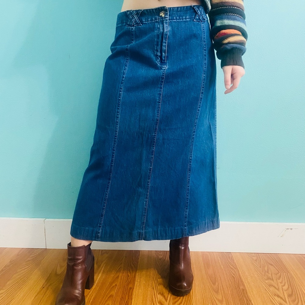 Vintage White Stag Denim Skirt